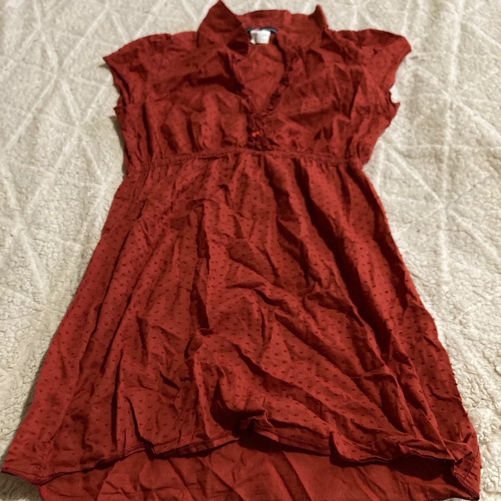 Red Long Cottage Core Summer Cute Blouse